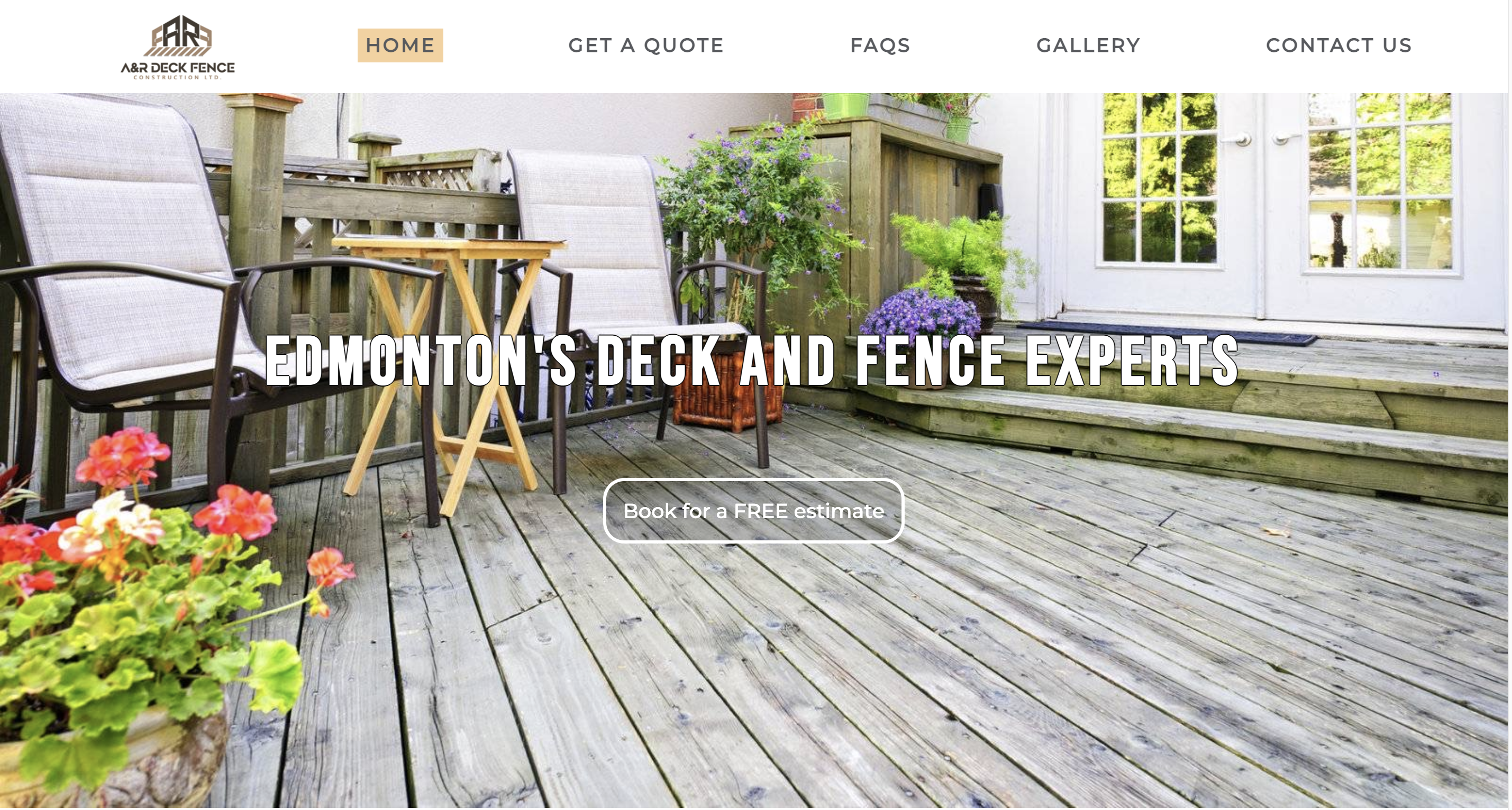 a screenshot of the landing page of my work